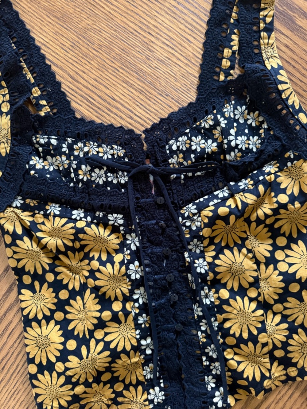 FREE PEOPLE Love Me Not Printed Tank - Black Combo - Picture 3 of 11